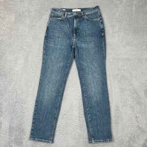 MNG Mango Claudia Slim Fit Cropped Jeans Size 4 Dark Wash Denim High Rise